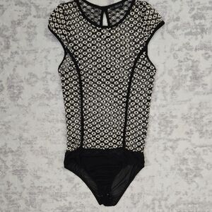 Love Culture Black and White Floral Bodysuit